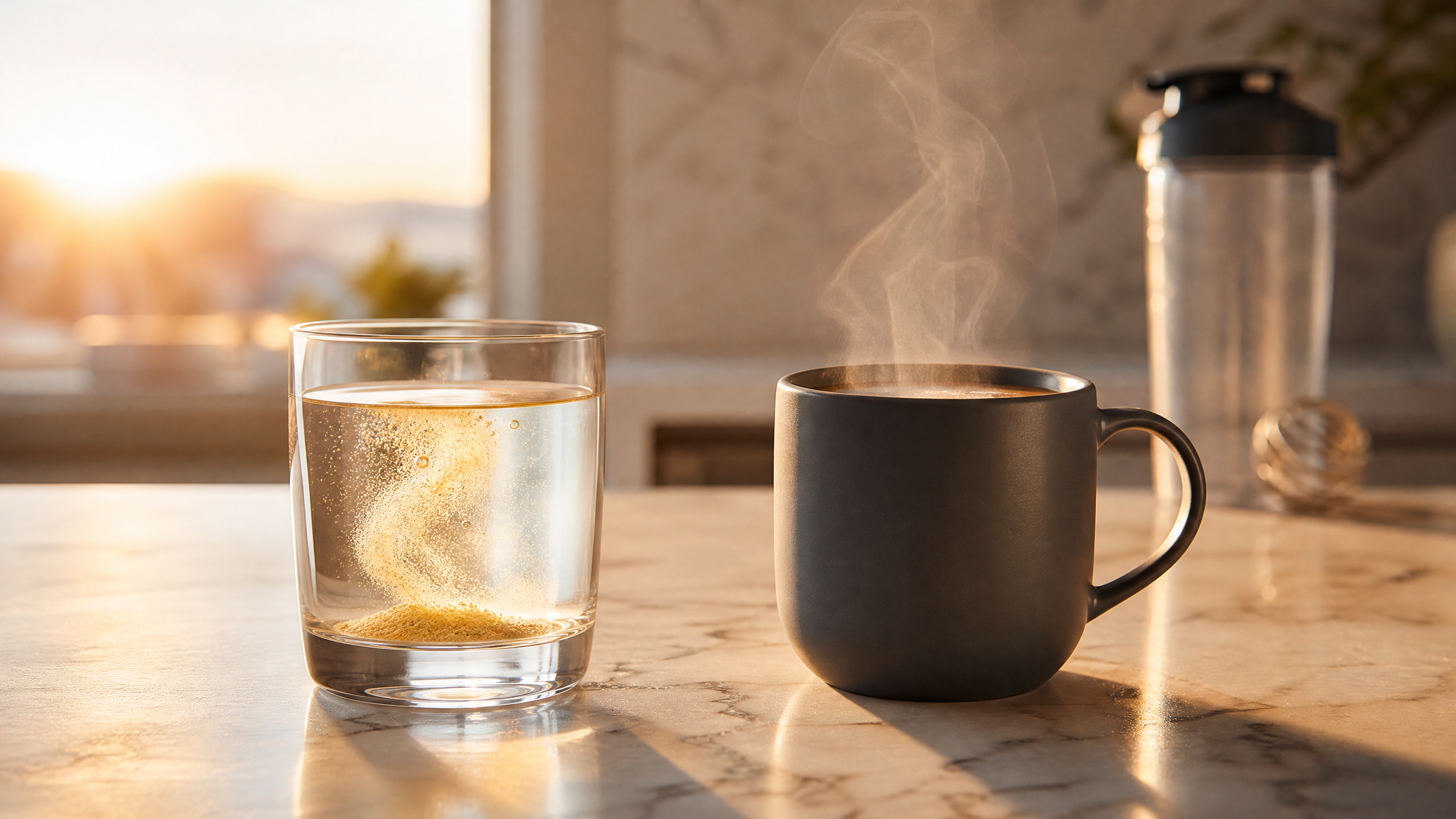 Morning Hydration vs. Coffee: Which Should You Drink First? - RAWWTR blog featured image