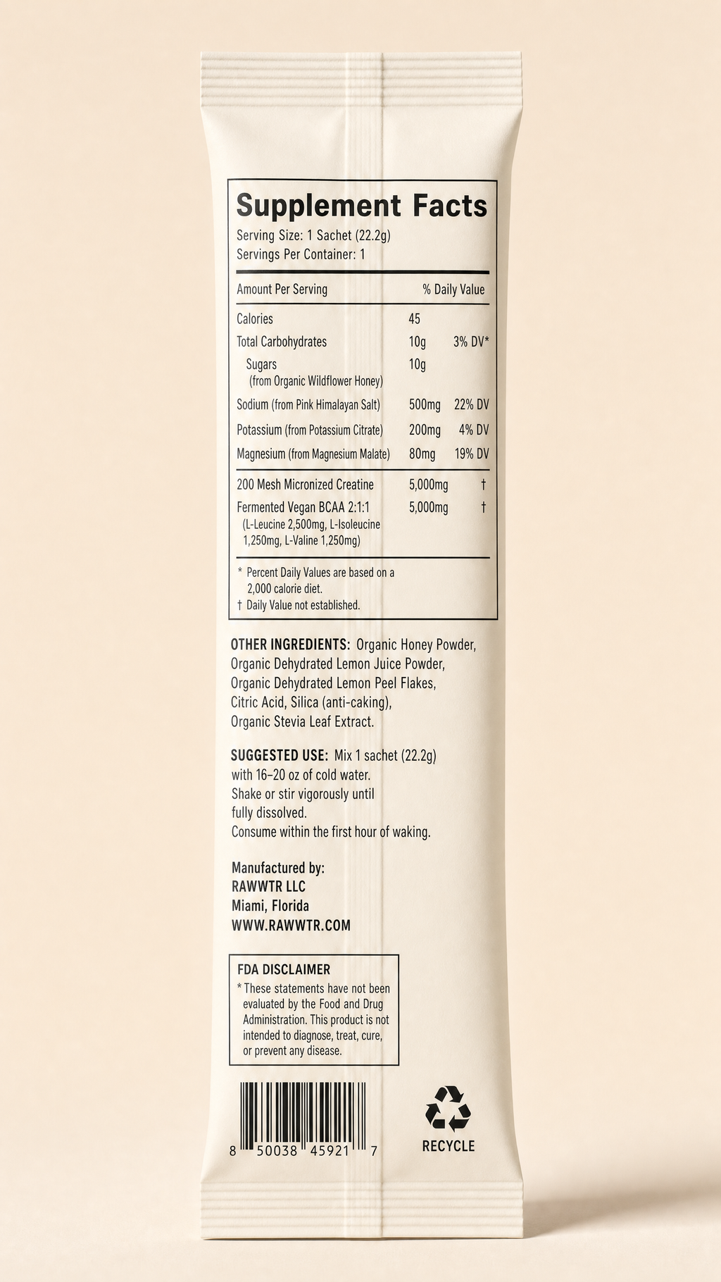 RAWWTR [AM] — Clinical-Grade Morning Hydration + Performance