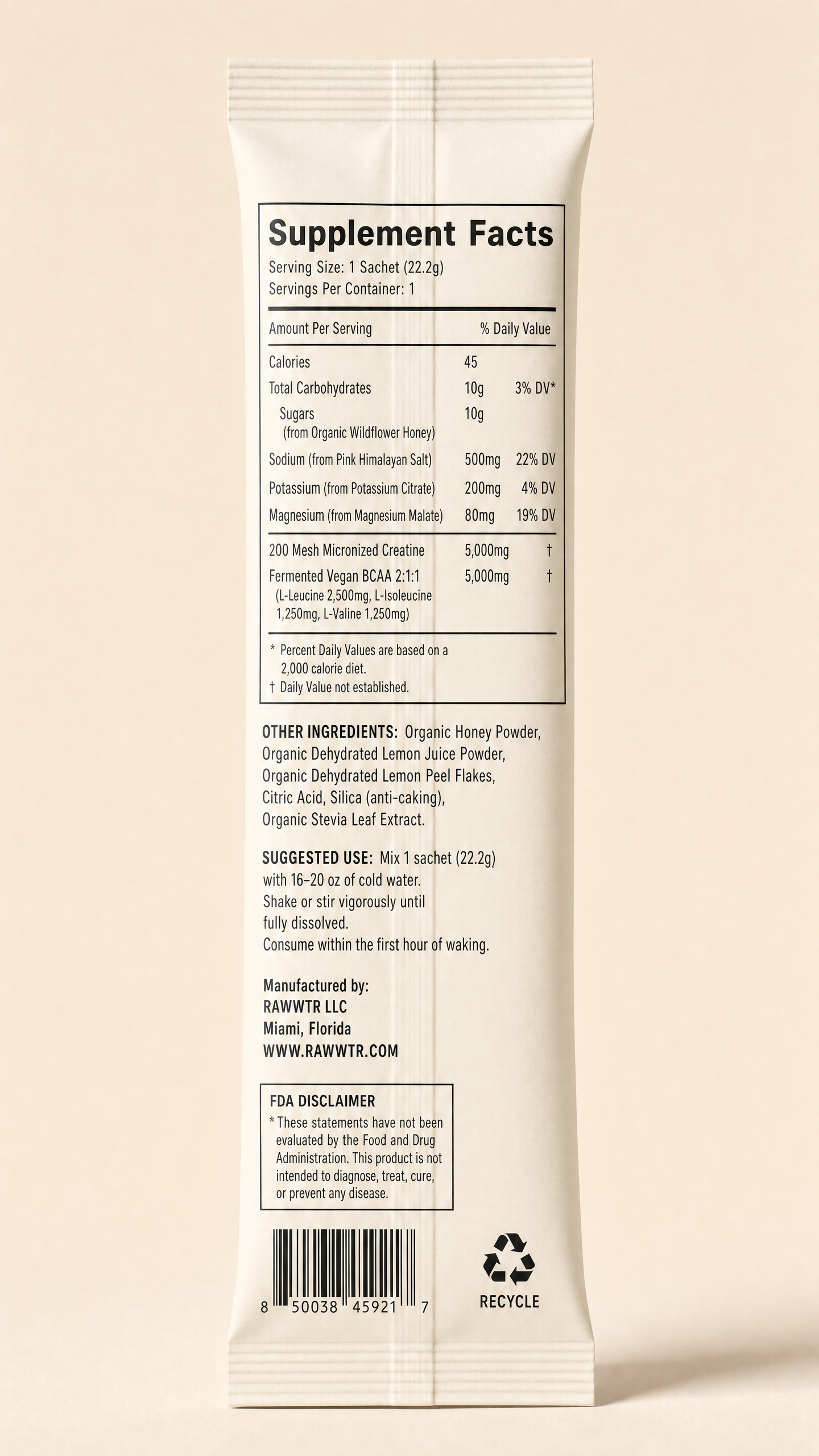RAWWTR [AM] — Clinical-Grade Morning Hydration + Performance