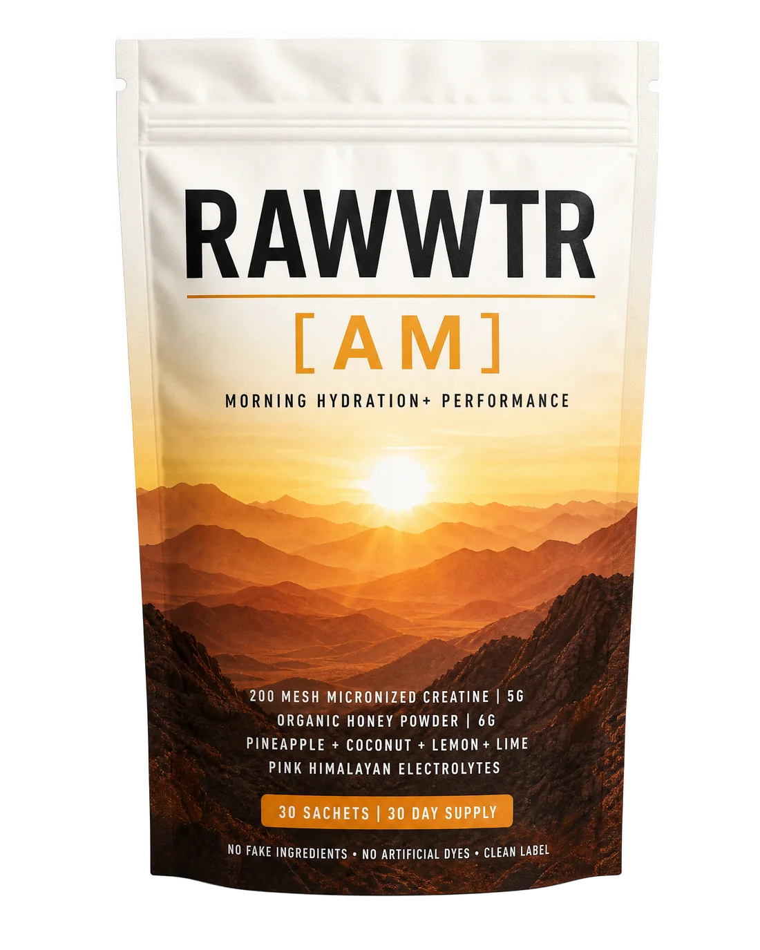 RAWWTR [AM] morning hydration powder pouch with creatine, honey powder and electrolytes